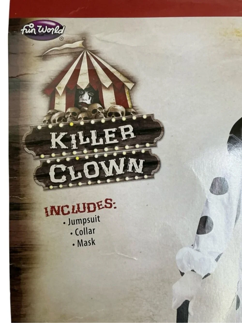 Halloween Killer Clown Costume jumpsuit ruffle collar Latex Mask Boy Size M (8)
